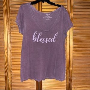 Torrid Graphic Blessed V Neck Short Sleeve‎ Tee